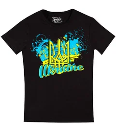 Прикольные футболки: Украина Сердце 1 Black